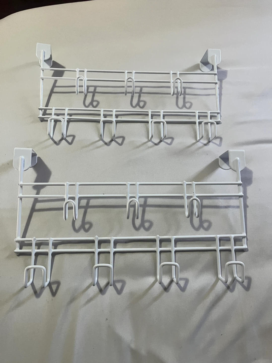 Over-the-Door White Metal Organizer Racks (Set of 2) - photo 2