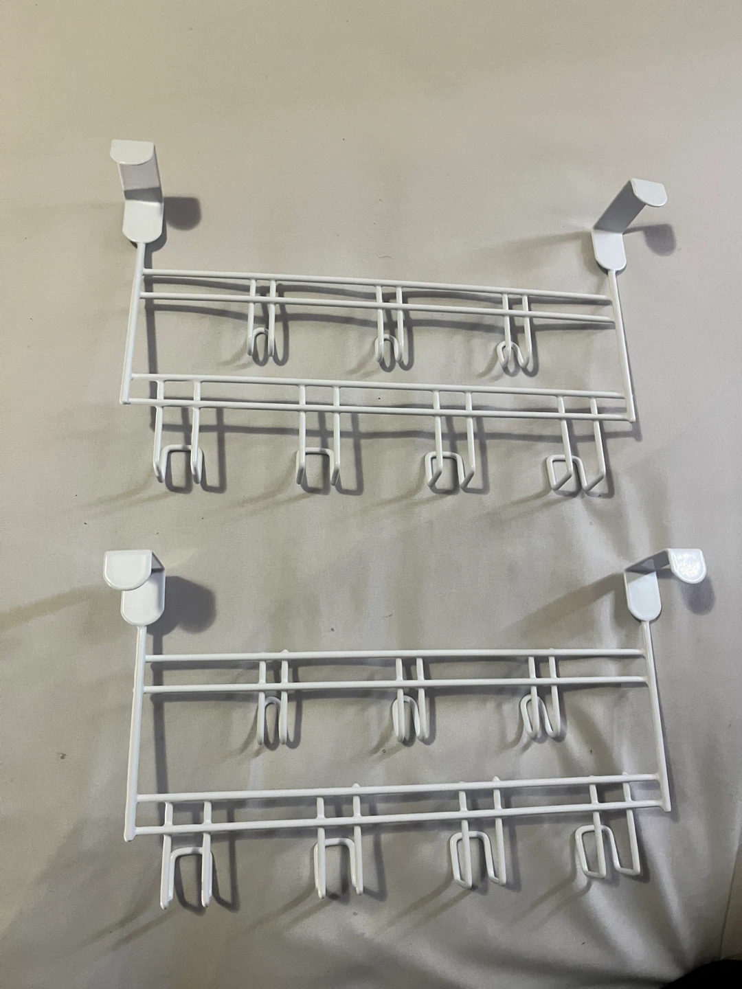 Over-the-Door White Metal Organizer Racks (Set of 2)