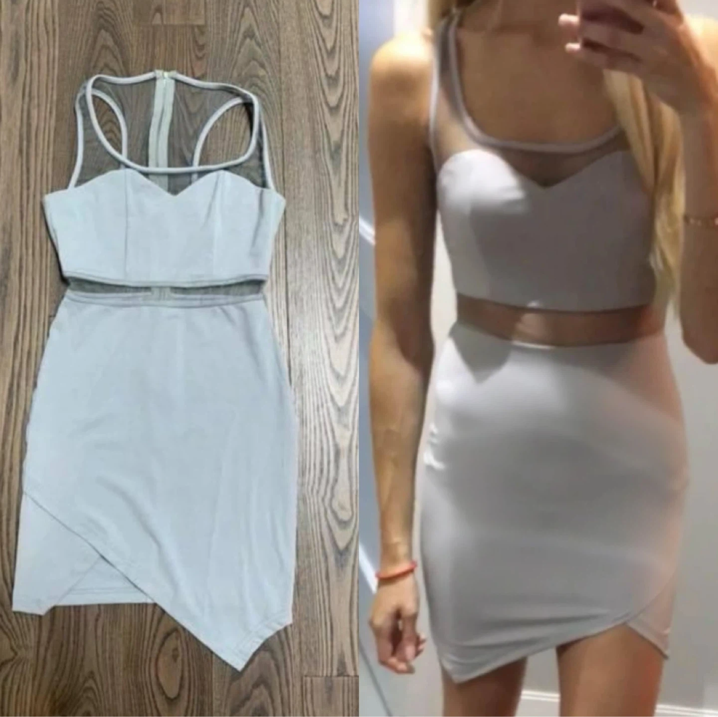 Grey Mesh Bodycon Dress (worn once)
