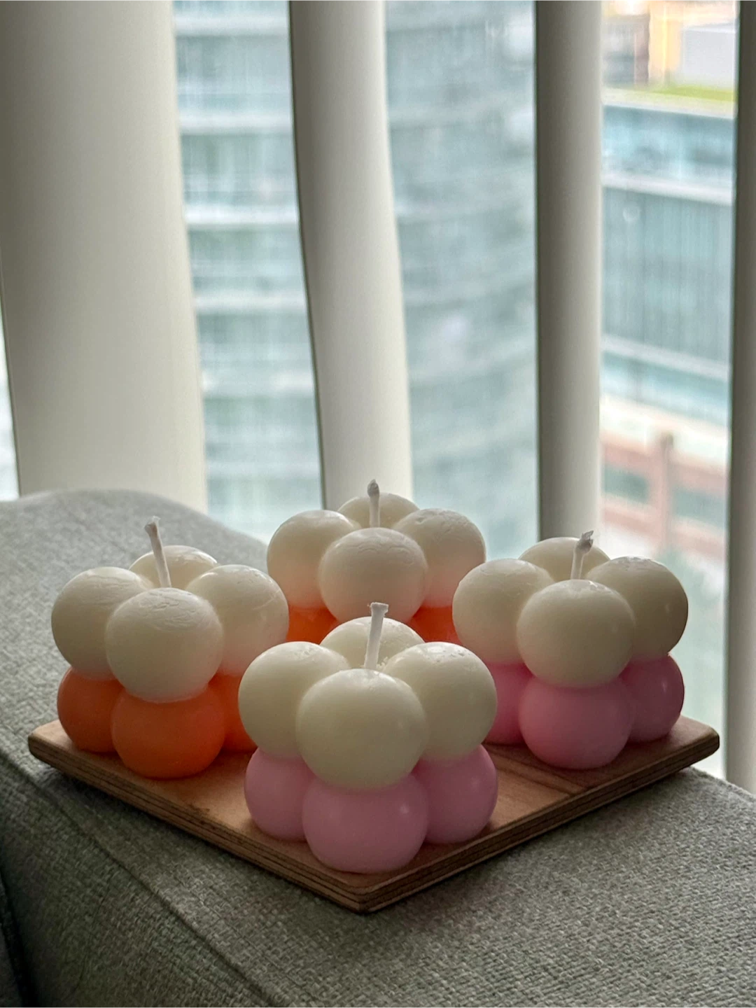100% soy wax Bubble Candles Set - Unsccented