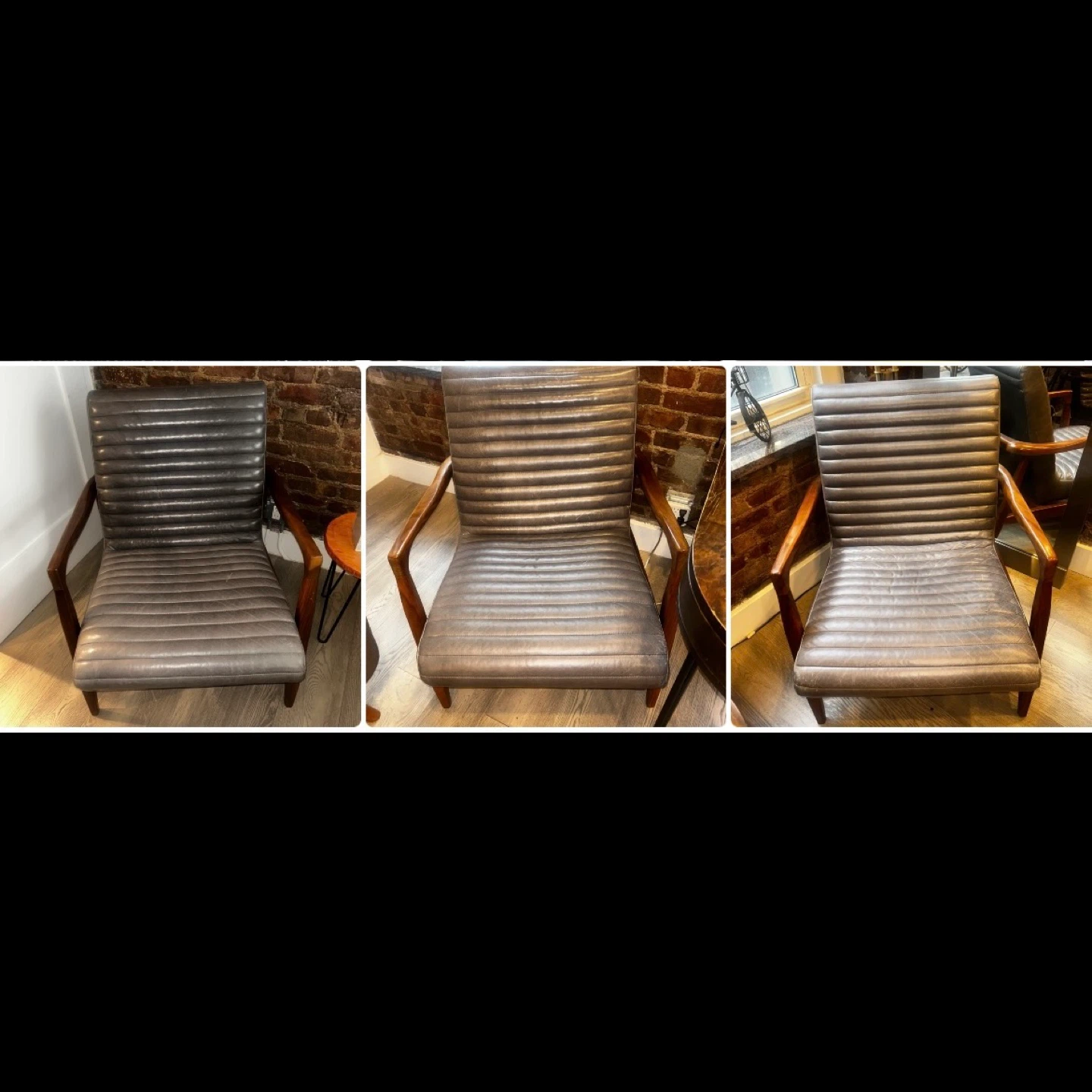 Set of 3 Room & Board Reynolds Leather Chairs