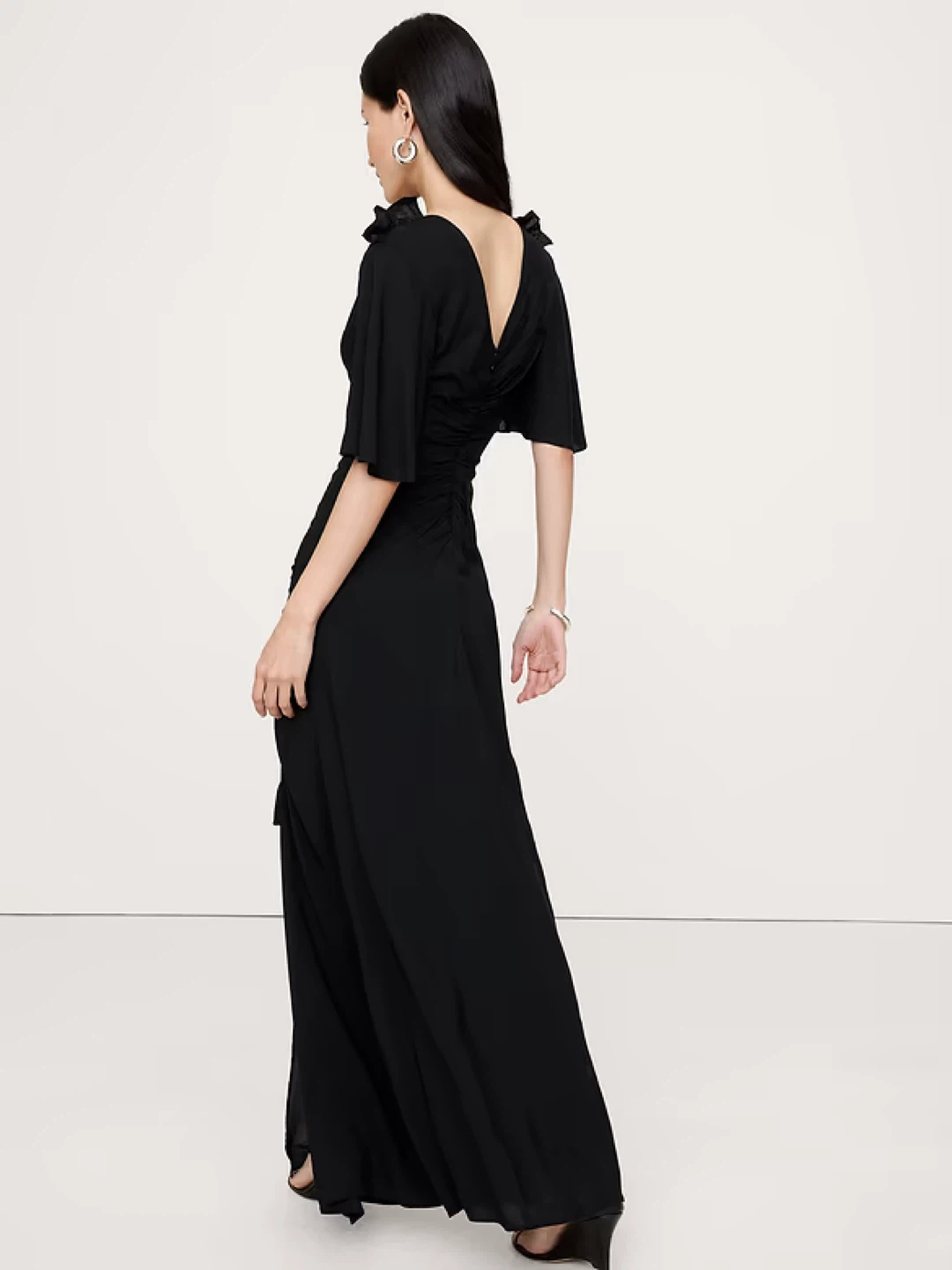 Brand new Banana republic Black Ruched Maxi Dress - photo 4