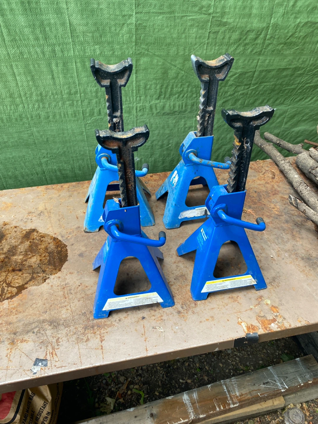Set of 4 Blue Jack Stands