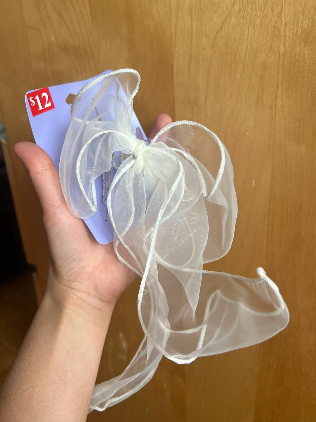 White Organza Bow Hair claw