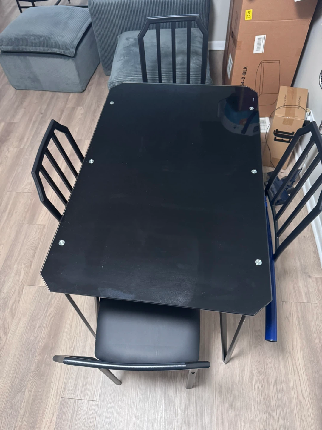 Black Dining Table Set with 4 Chairs - photo 2