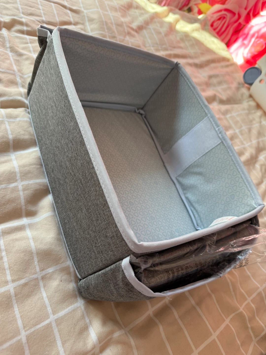 Gray Fabric Storage Basket
