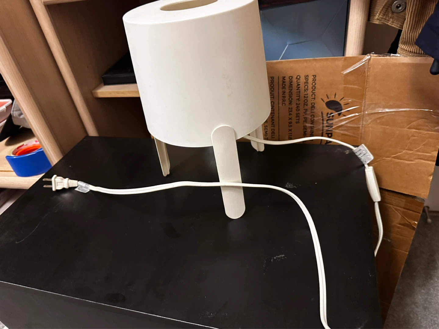 White Table Lamp with Cord