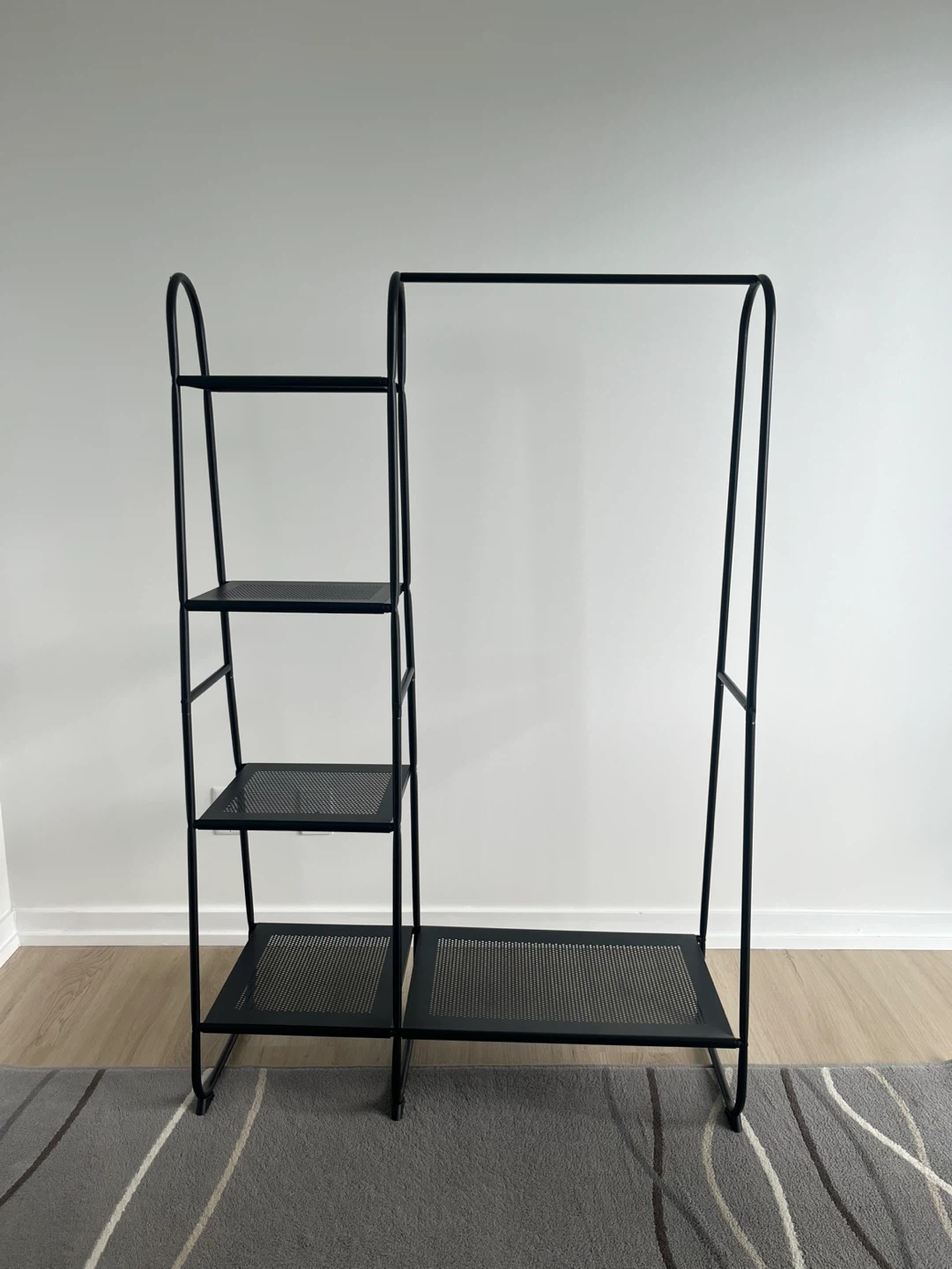 RAVNKILDE Standing Closet Organizer Black Metal