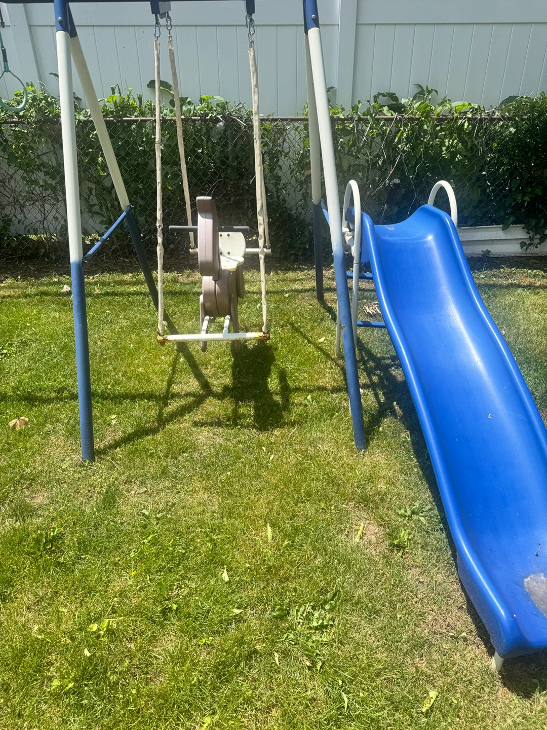 Metal Swing Set with Slide and Tires Swing - photo 3