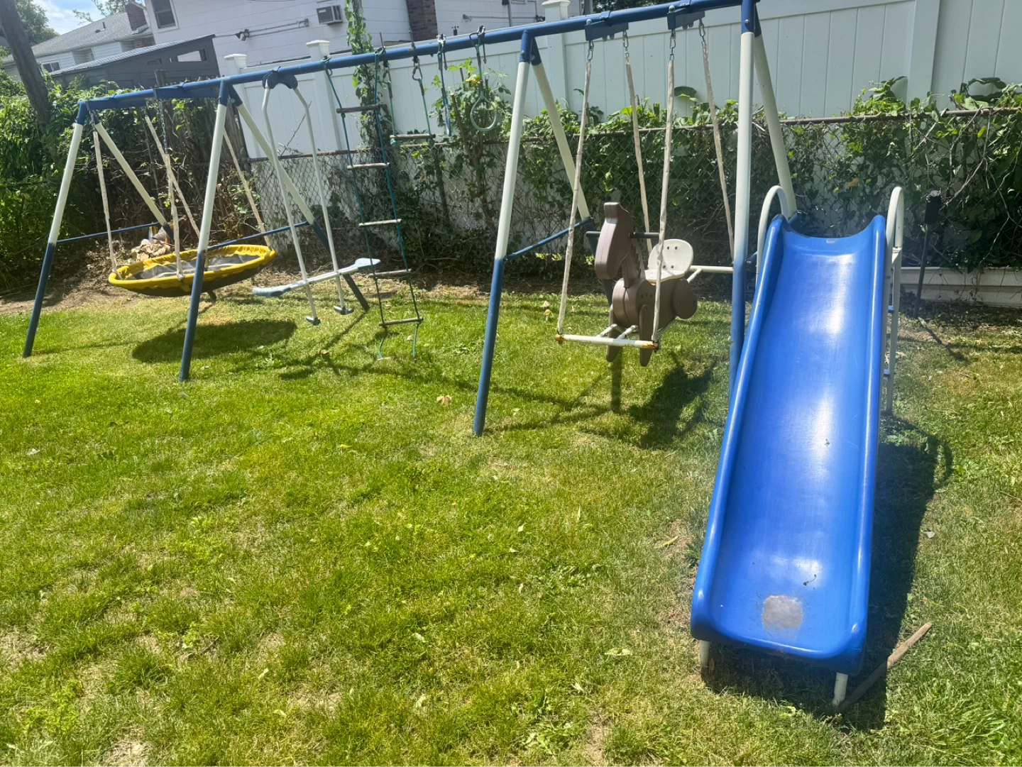 Metal Swing Set with Slide and Tires Swing - photo 2