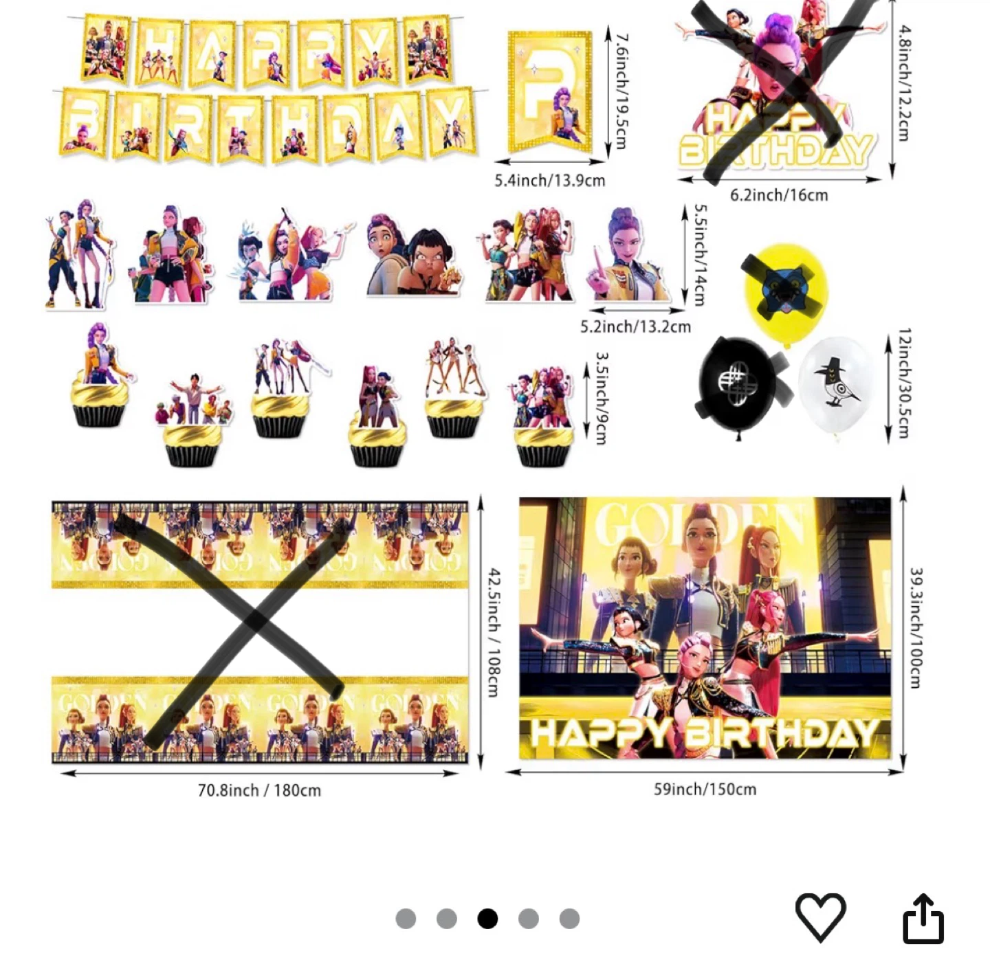 Kpop Demon Hunters Birthday Party Decorations Set