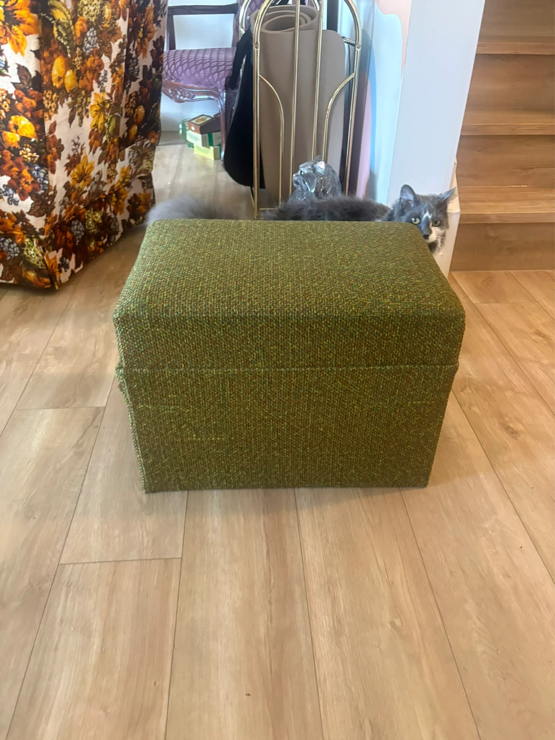 vintage Green Textured  Ottoman - photo 2