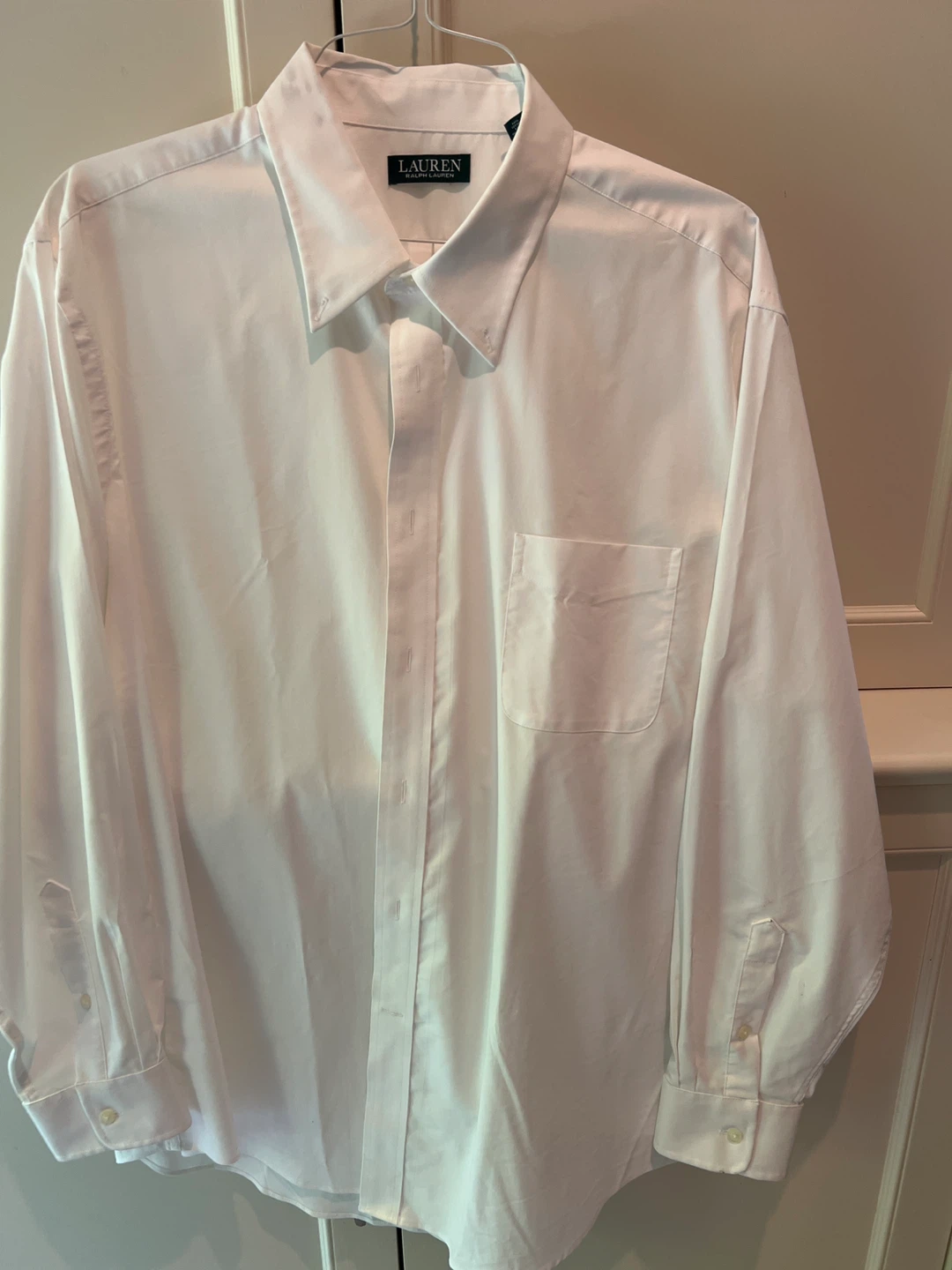Ralph Lauren White Button-Down Dress Shirt 18 2XL