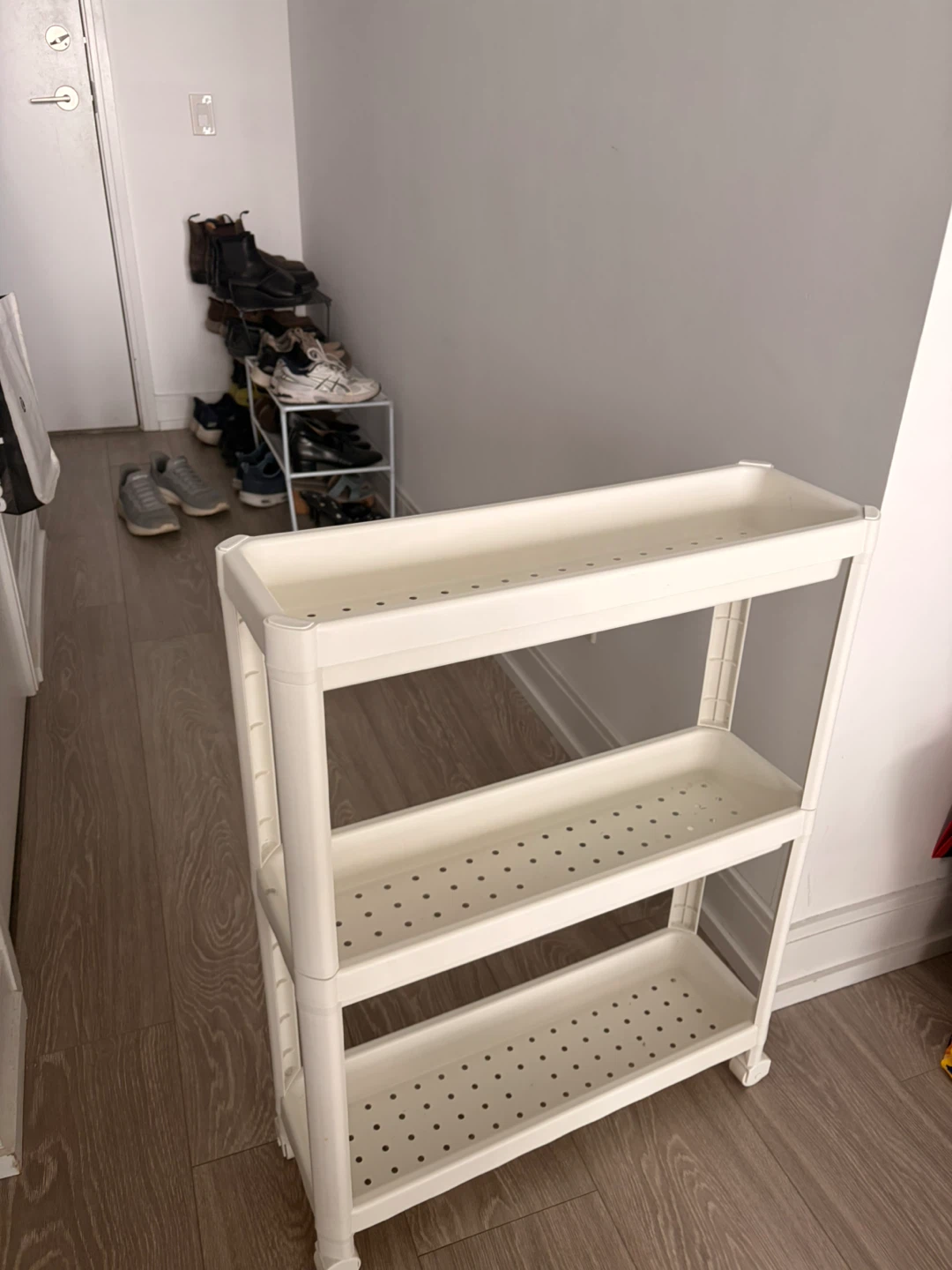 White 3-Tier Rolling Storage Cart - photo 2