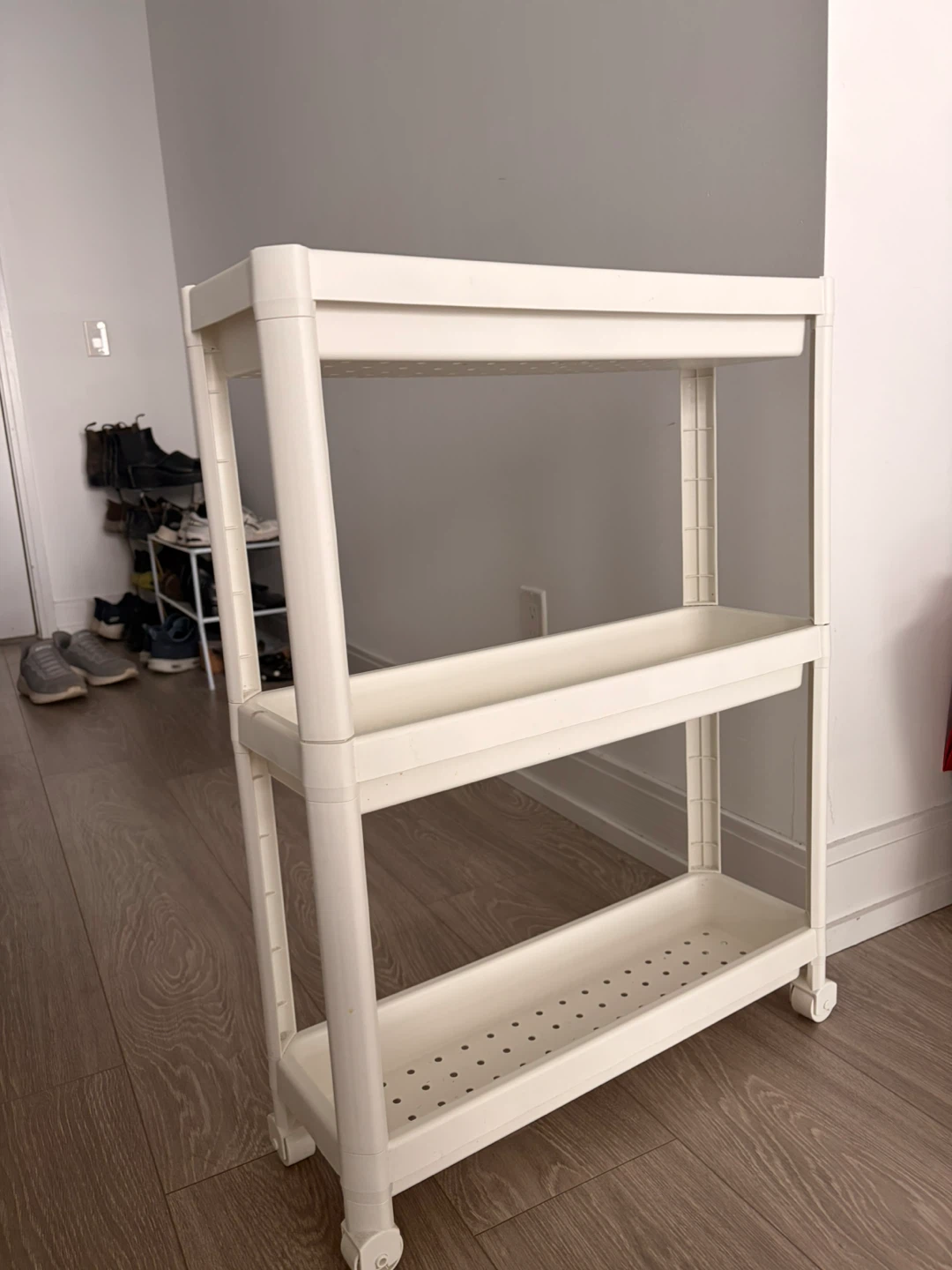 White 3-Tier Rolling Storage Cart