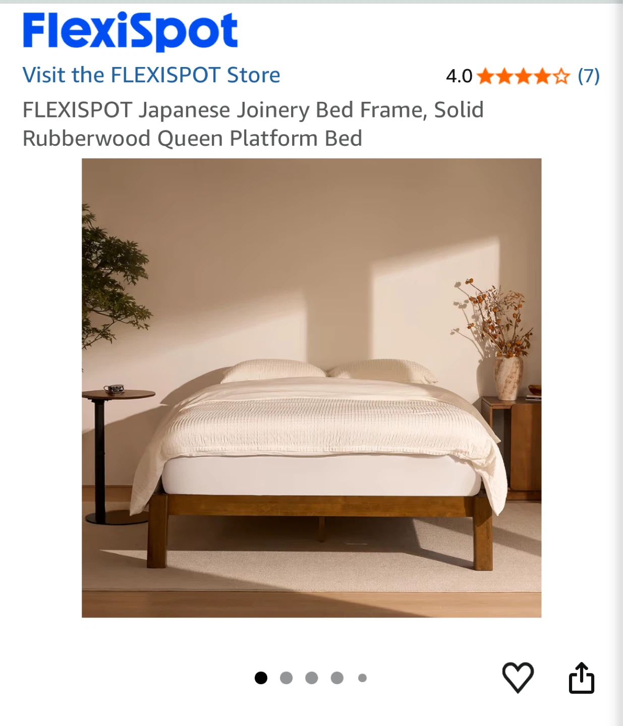 FLEXISPOT Japanese Joinery Queen Bed