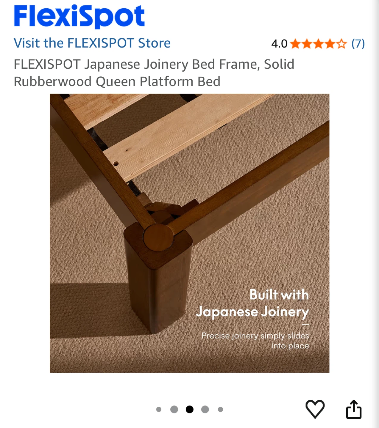 FLEXISPOT Japanese Joinery Queen Bed - photo 2