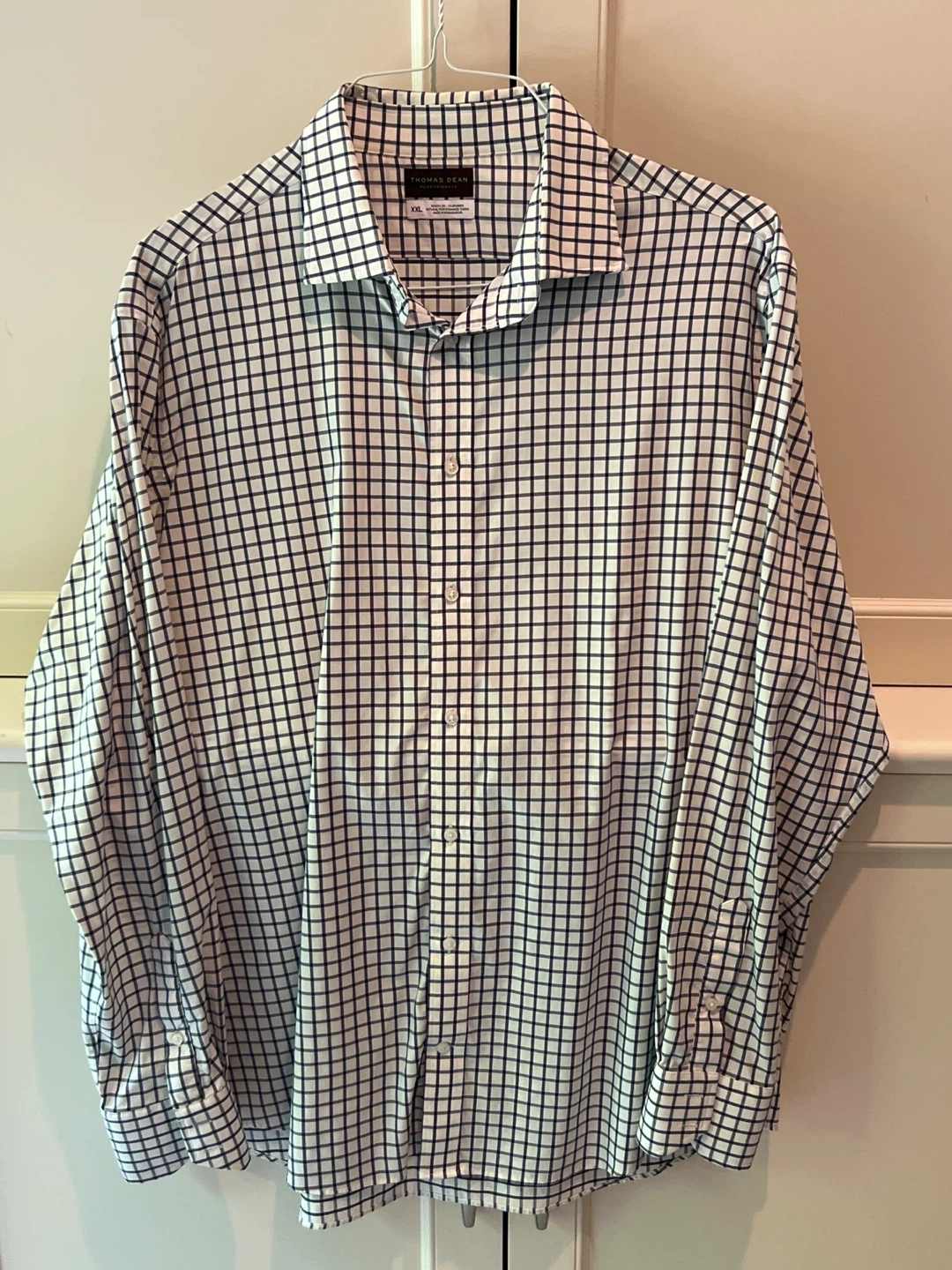 Thomas Dean Performance Men's Long Sleeve Check Shirt XXL