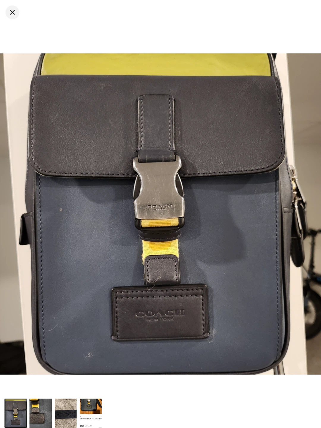 Coach Men's Black and Olive Belt Bag