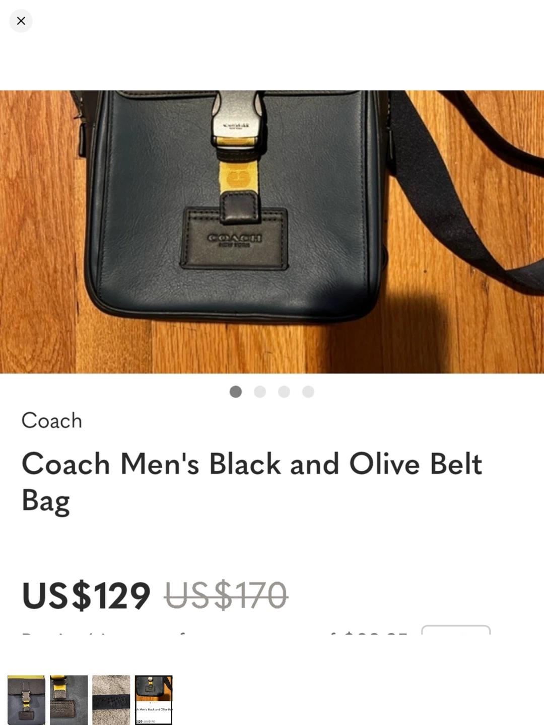 Coach Men's Black and Olive Belt Bag - photo 3