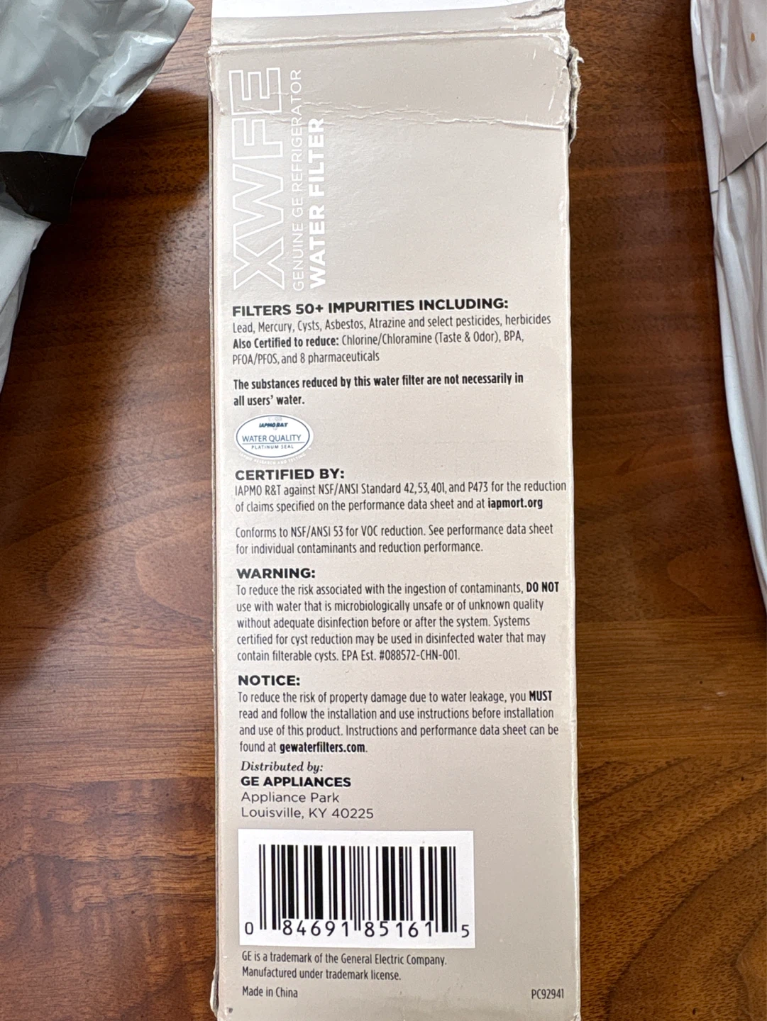GE XWFE Refrigerator Water Filter - photo 3