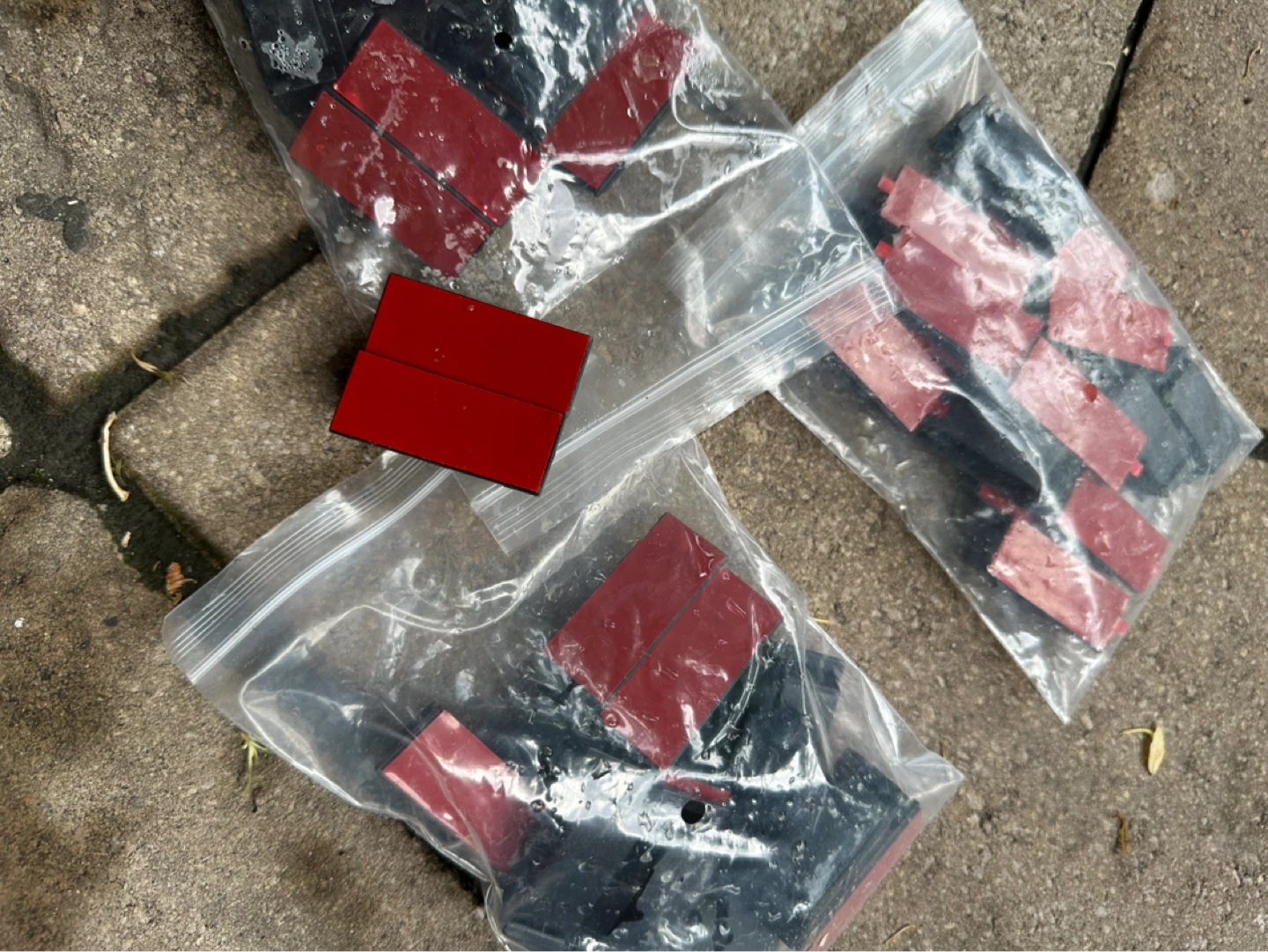 Black plastic clips with adhesive backing - photo 2