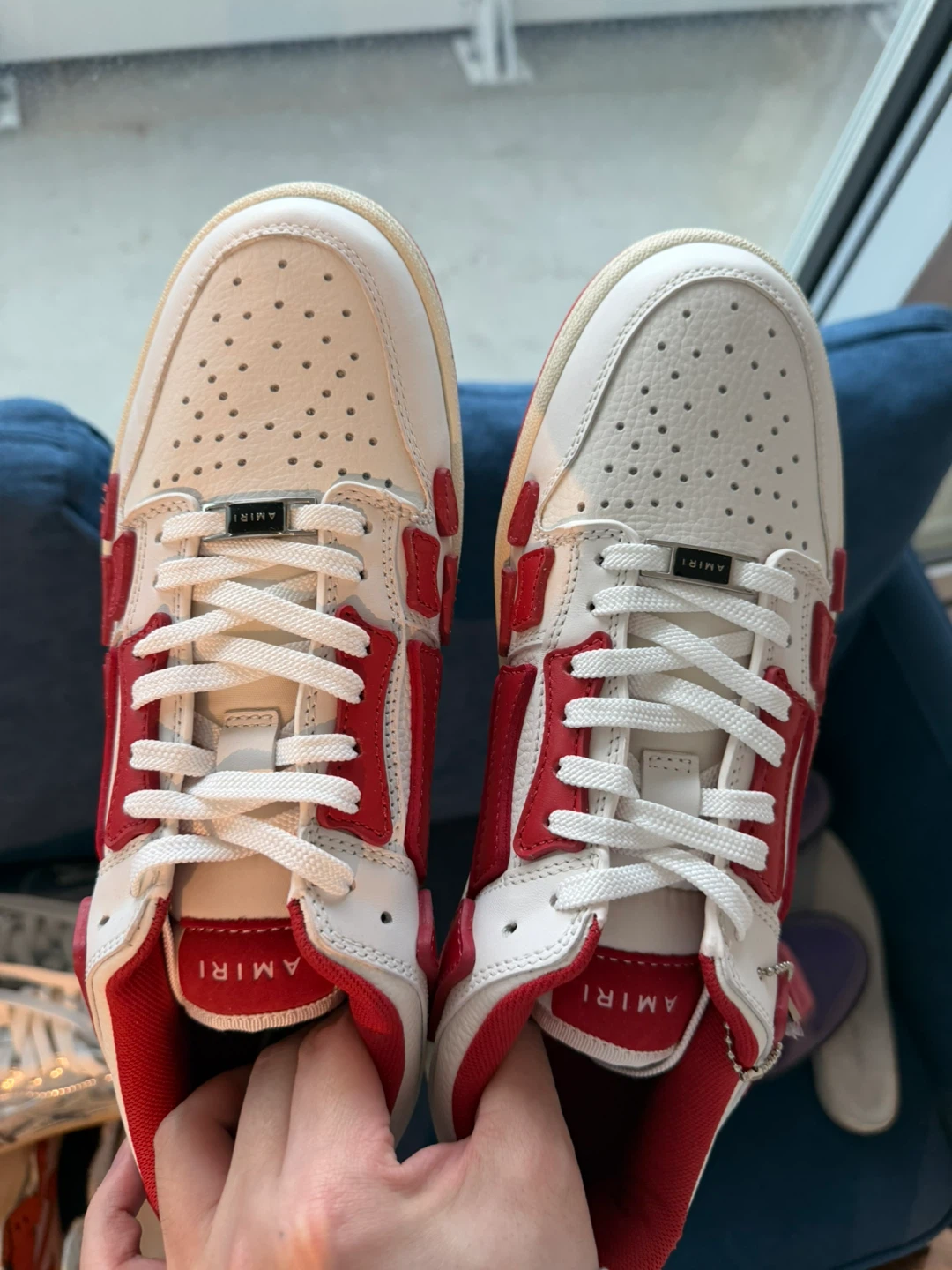 AMIRI White Red Leather Sneakers