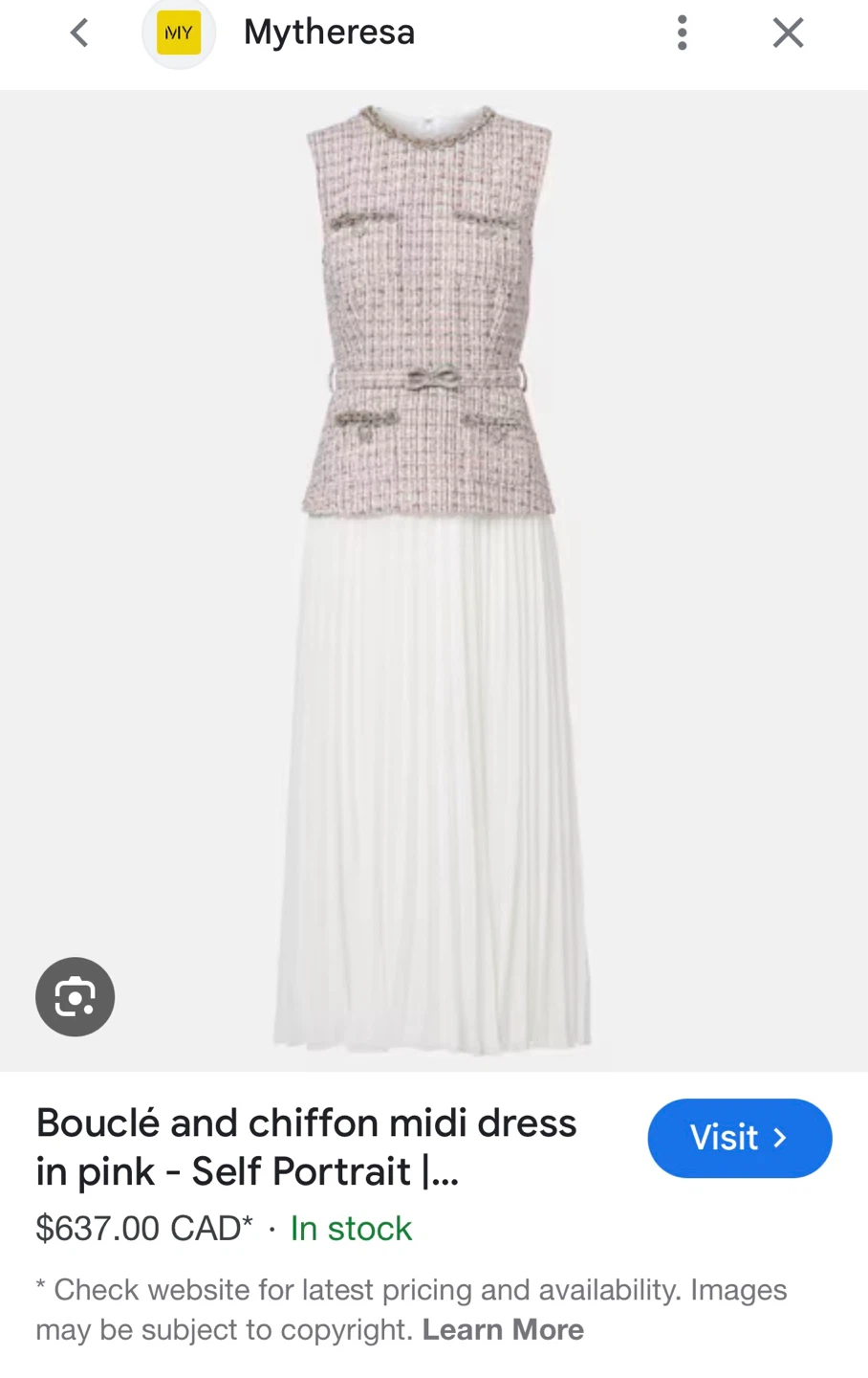 Self-Portrait style Sleeveless Tweed Belted Dress - photo 2