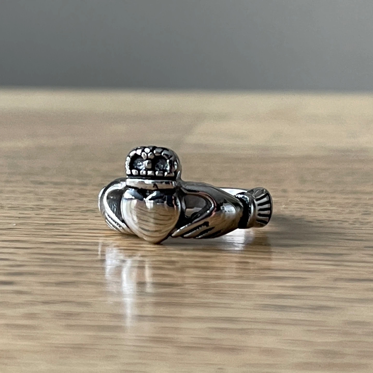 Irish Claddagh titanium ring (size 6)