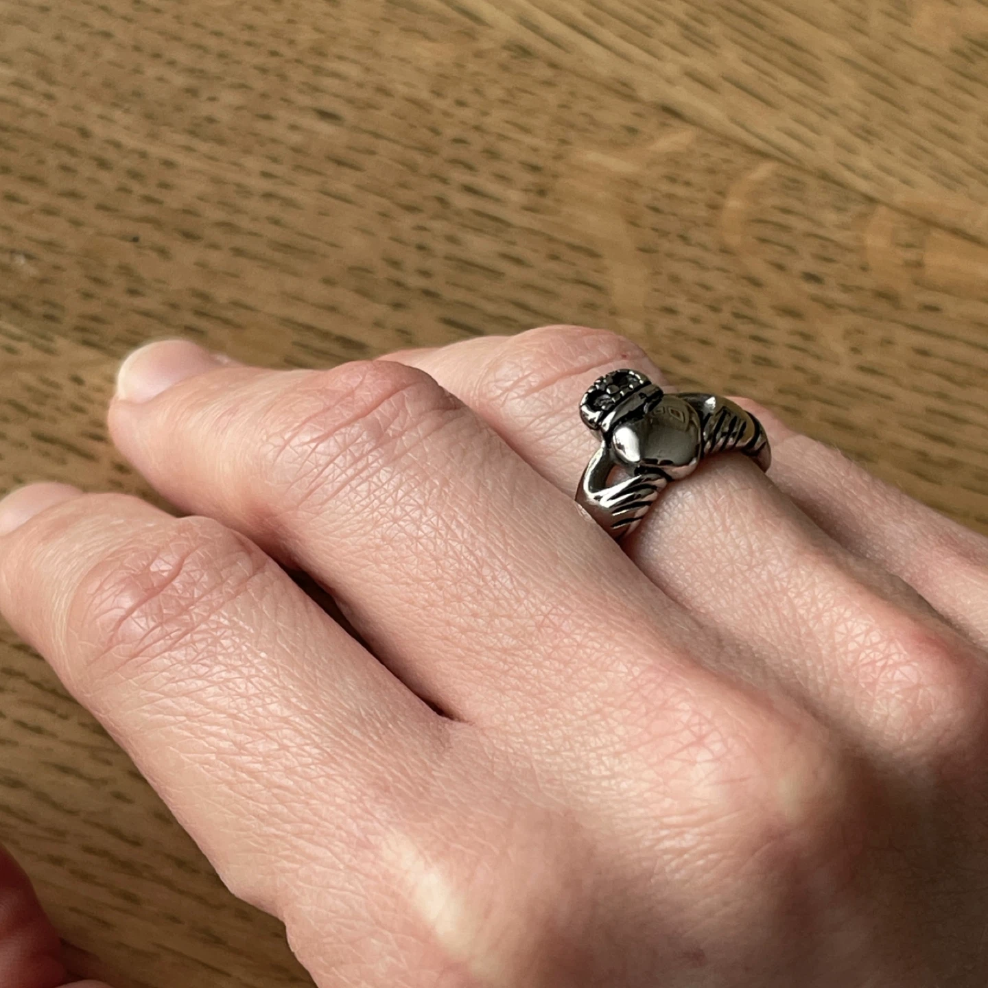 Irish Claddagh titanium ring (size 6) - photo 4