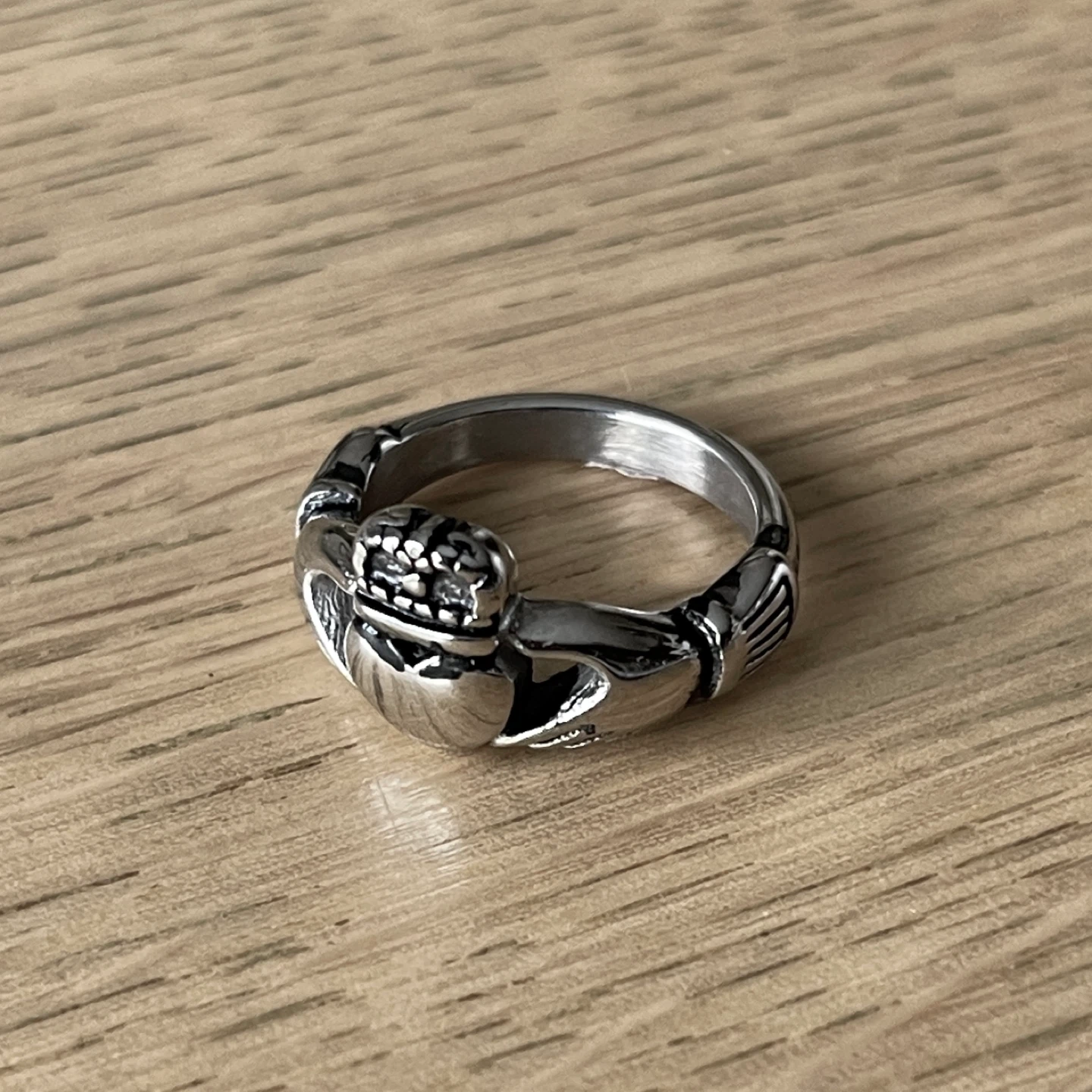 Irish Claddagh titanium ring (size 6) - photo 3