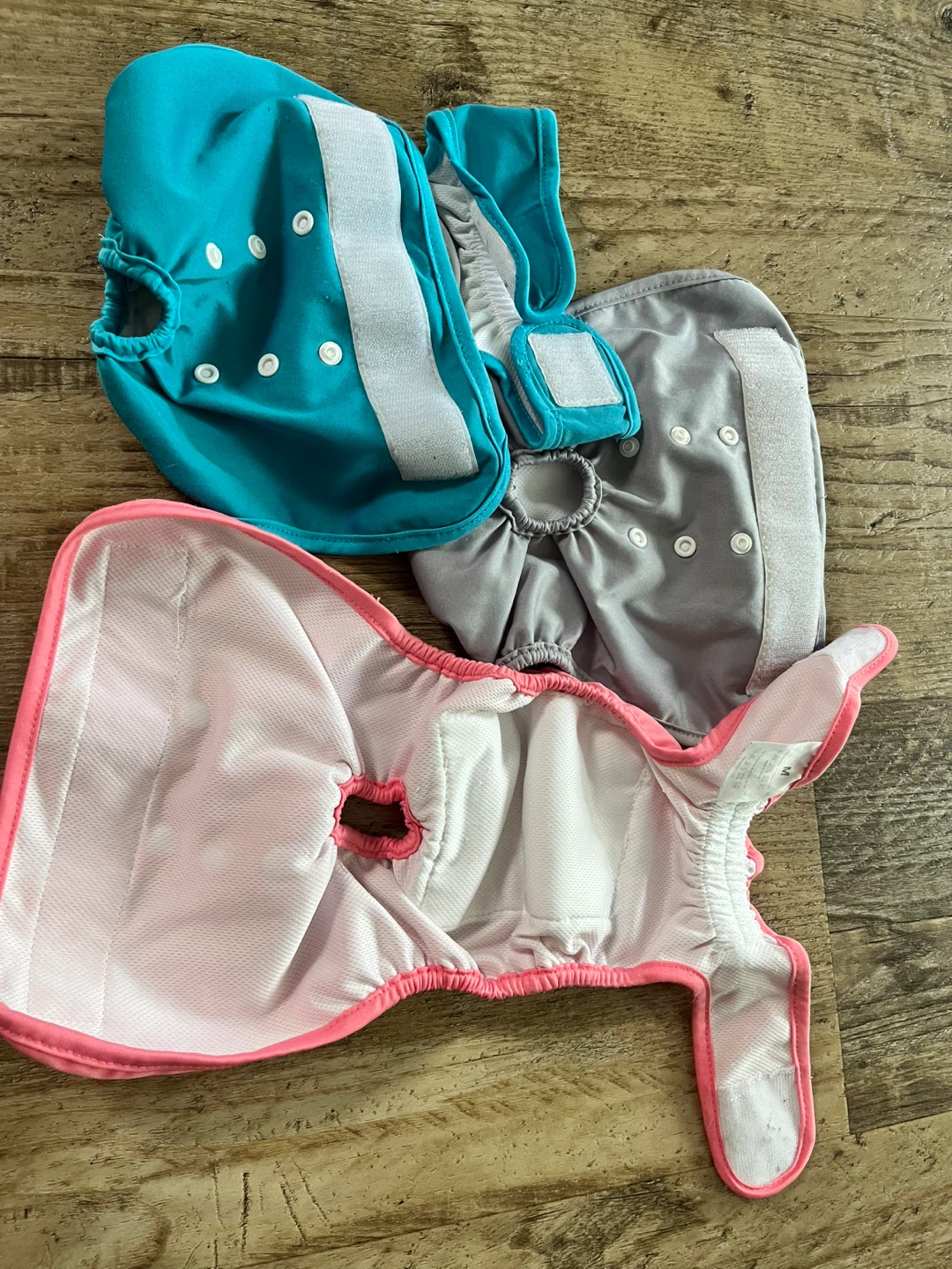 3 Reusable Pet Diapers/Wraps - Teal, Pink, Grey
