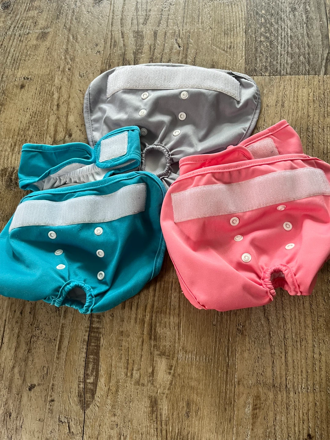 3 Reusable Pet Diapers/Wraps - Teal, Pink, Grey - photo 2