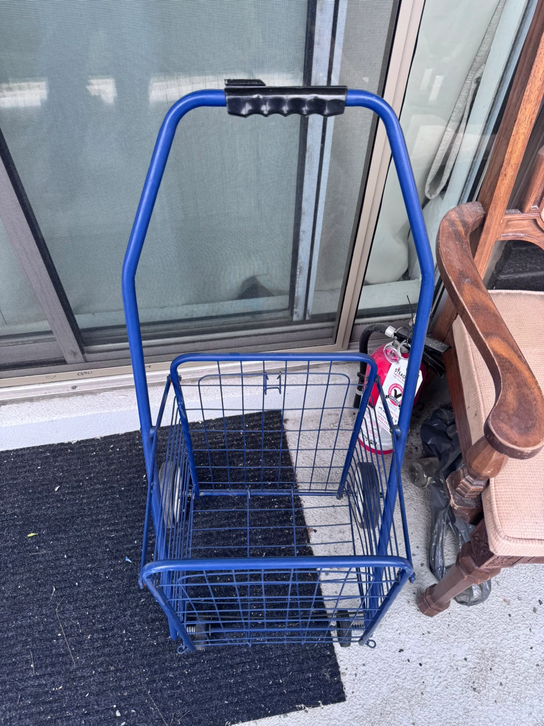 Blue Folding Shopping Cart - photo 3
