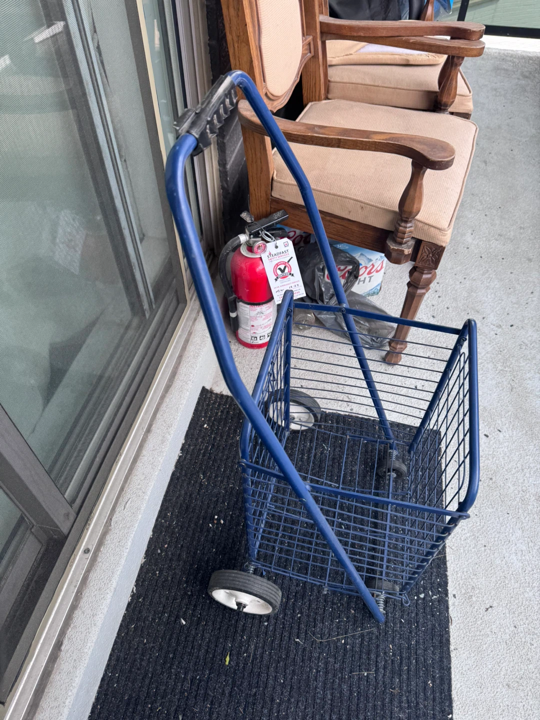 Blue Folding Shopping Cart