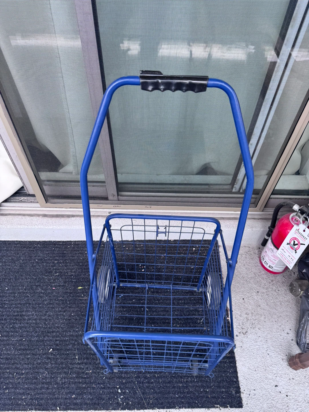 Blue Folding Shopping Cart - photo 2