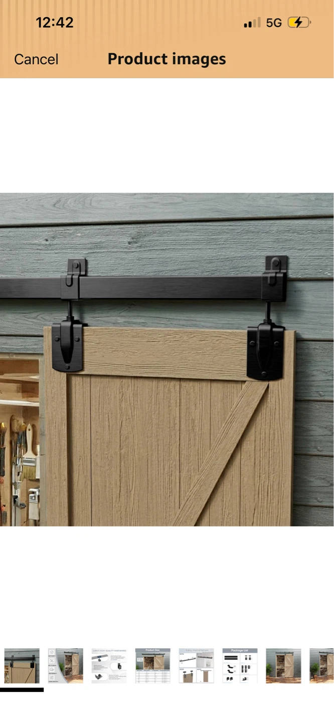 New JUBEST Barn Door Hardware Kit 6.6FT