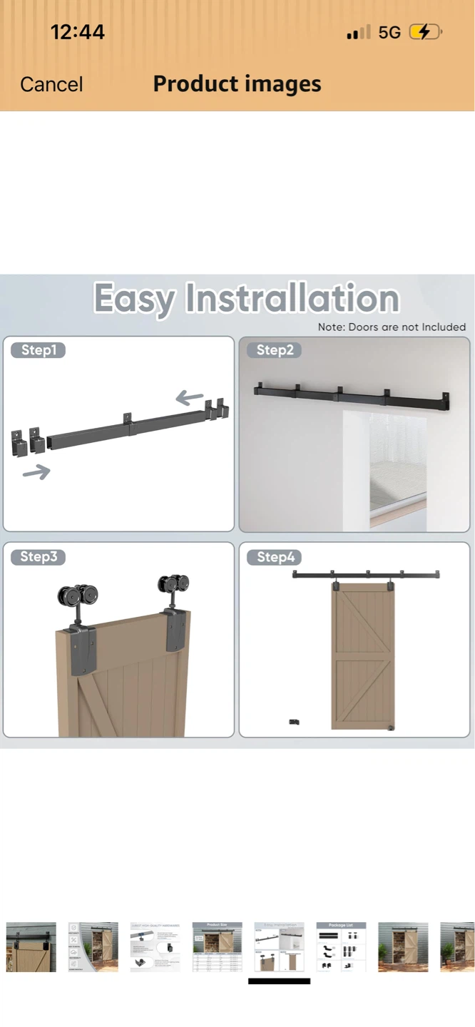 New JUBEST Barn Door Hardware Kit 6.6FT - photo 5
