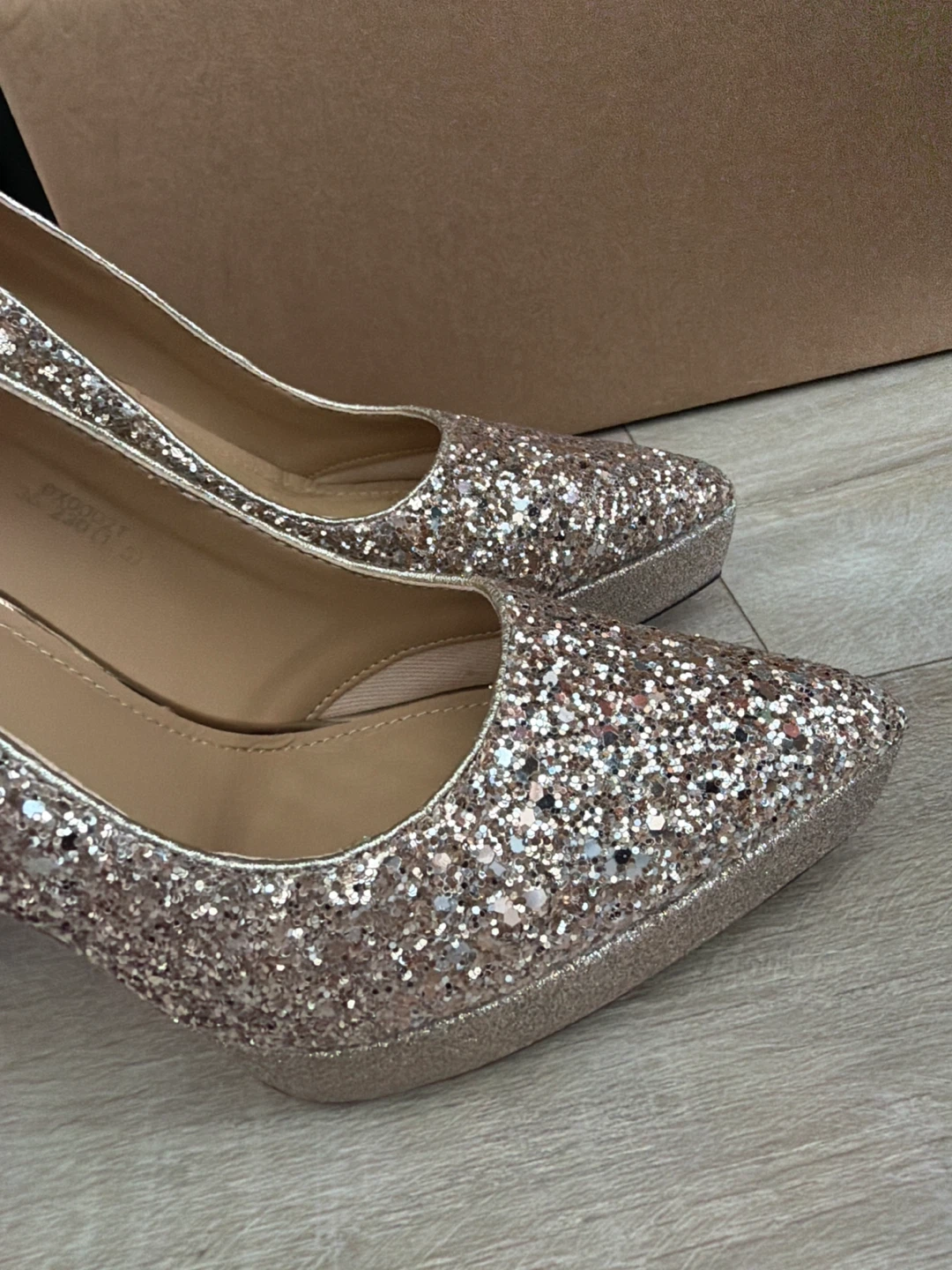 Sparkly Rose Gold Glitter Heels - photo 3