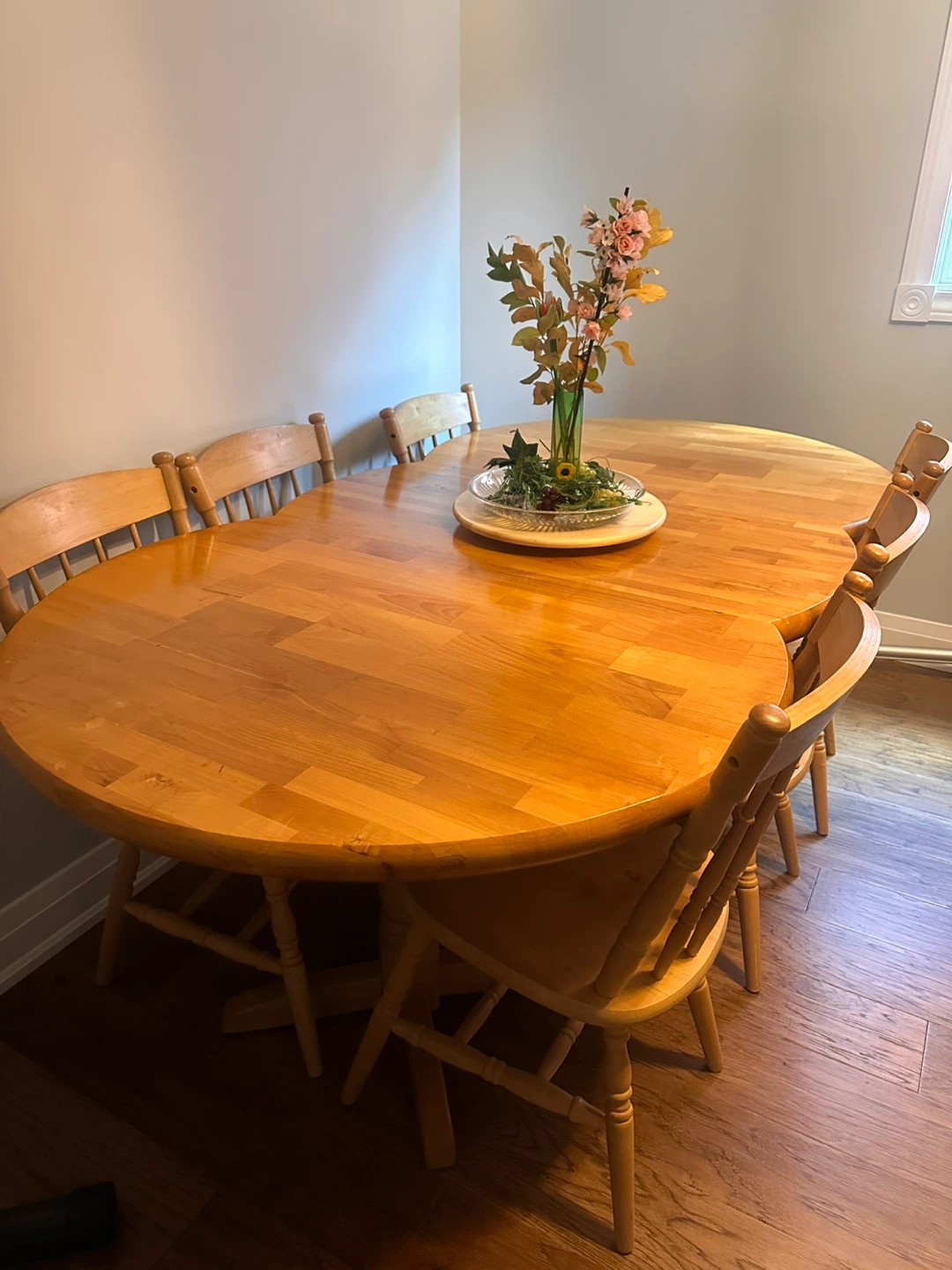 Unique Solid Wood Dining Table and 6 Chairs Set - photo 3