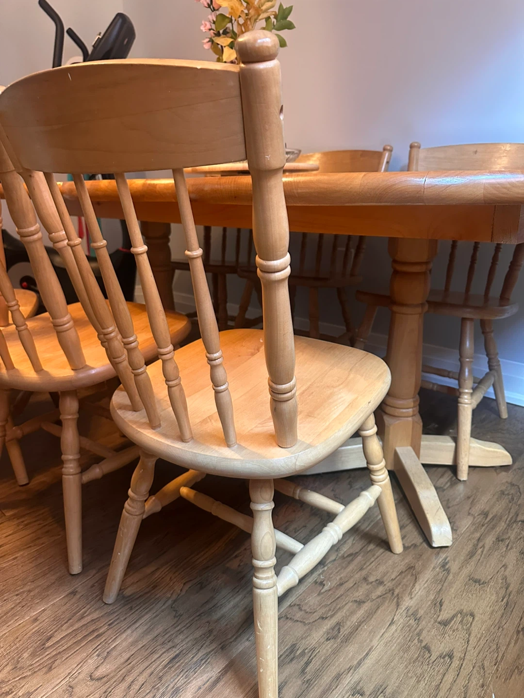 Unique Solid Wood Dining Table and 6 Chairs Set - photo 5