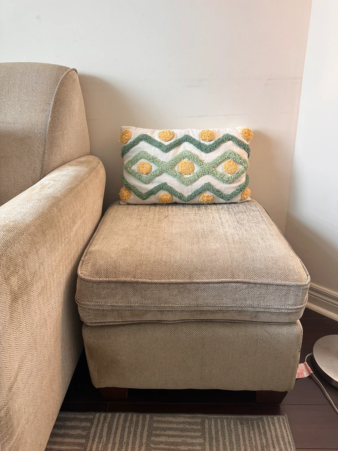 Beige Accent Sofa Set with an Ottoman - photo 4