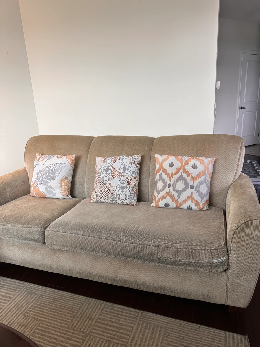 Beige Accent Sofa Set with an Ottoman - photo 2