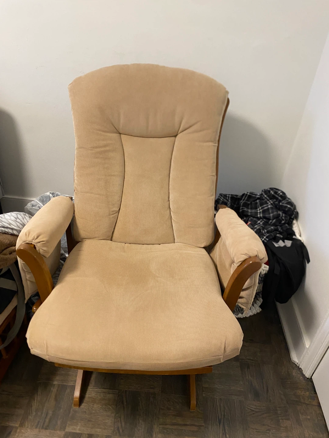 Tan Glider Chair and Ottoman Set - photo 3