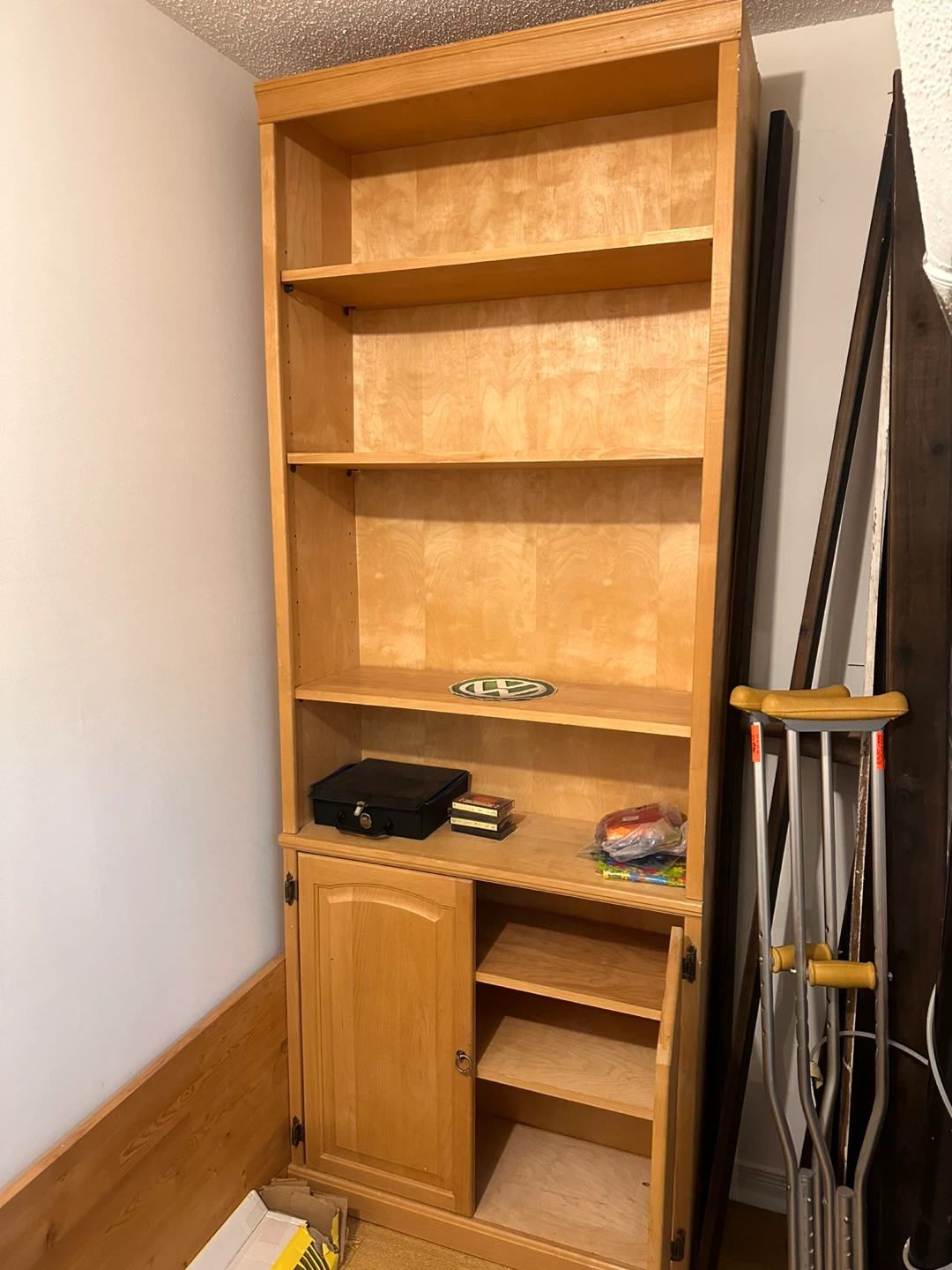 Wooden Bookcase with Cabinet