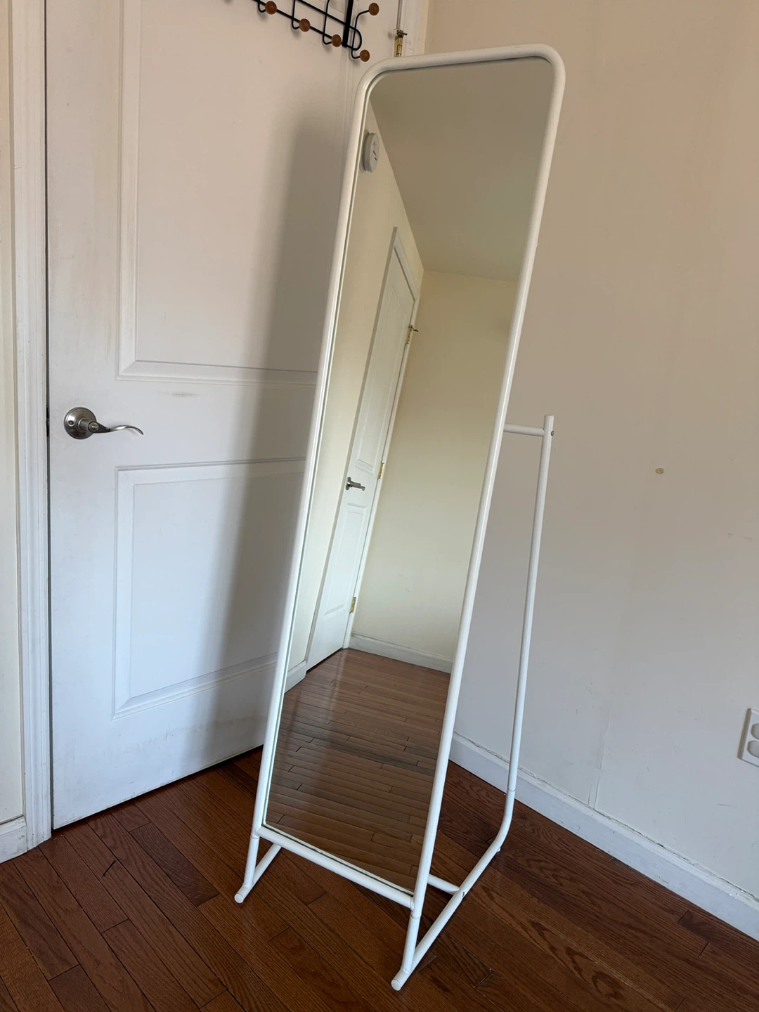 Full Length Mirror with Coat Hooks