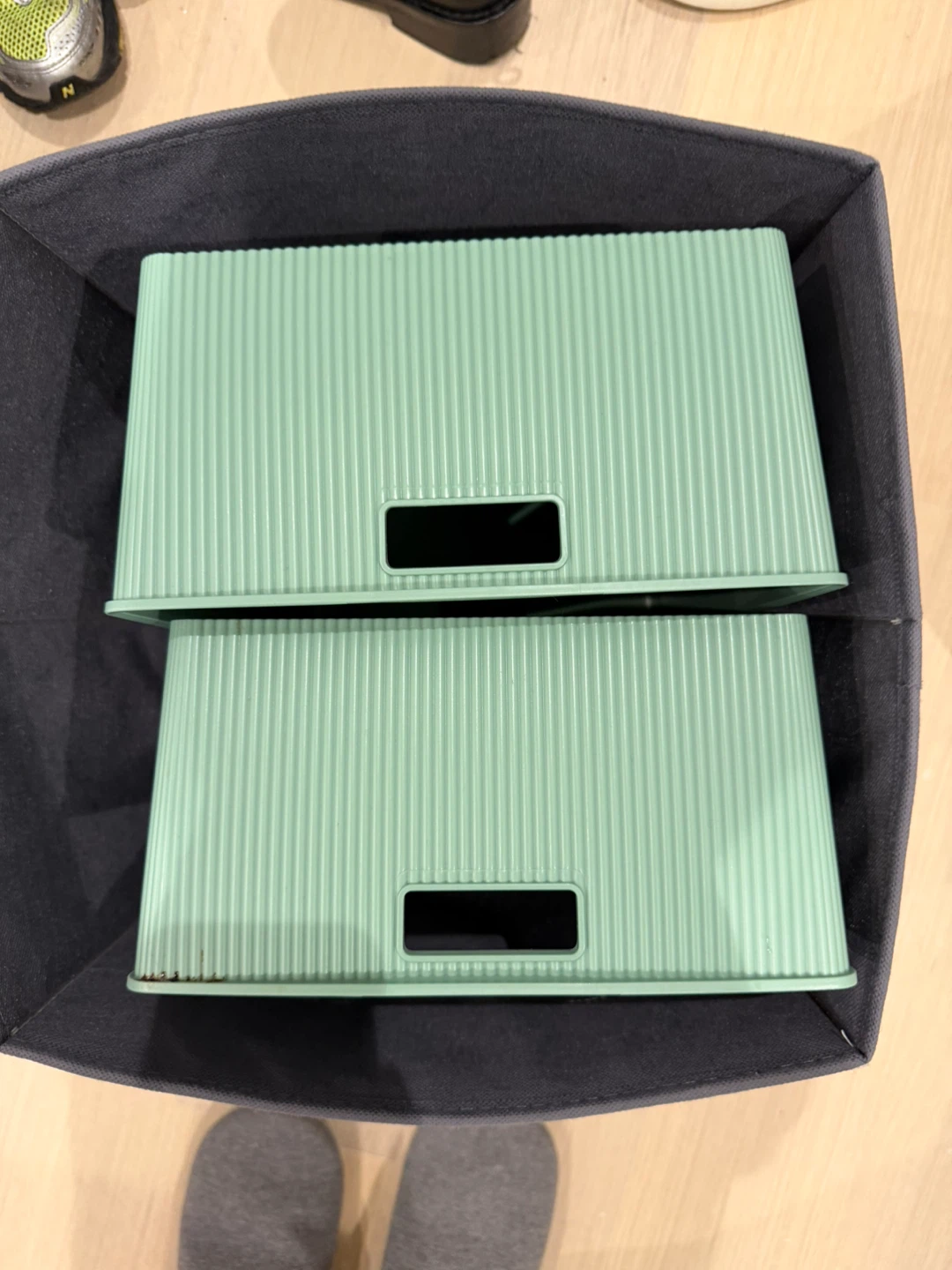 Set of 2 Mint Green Storage Bins - photo 5