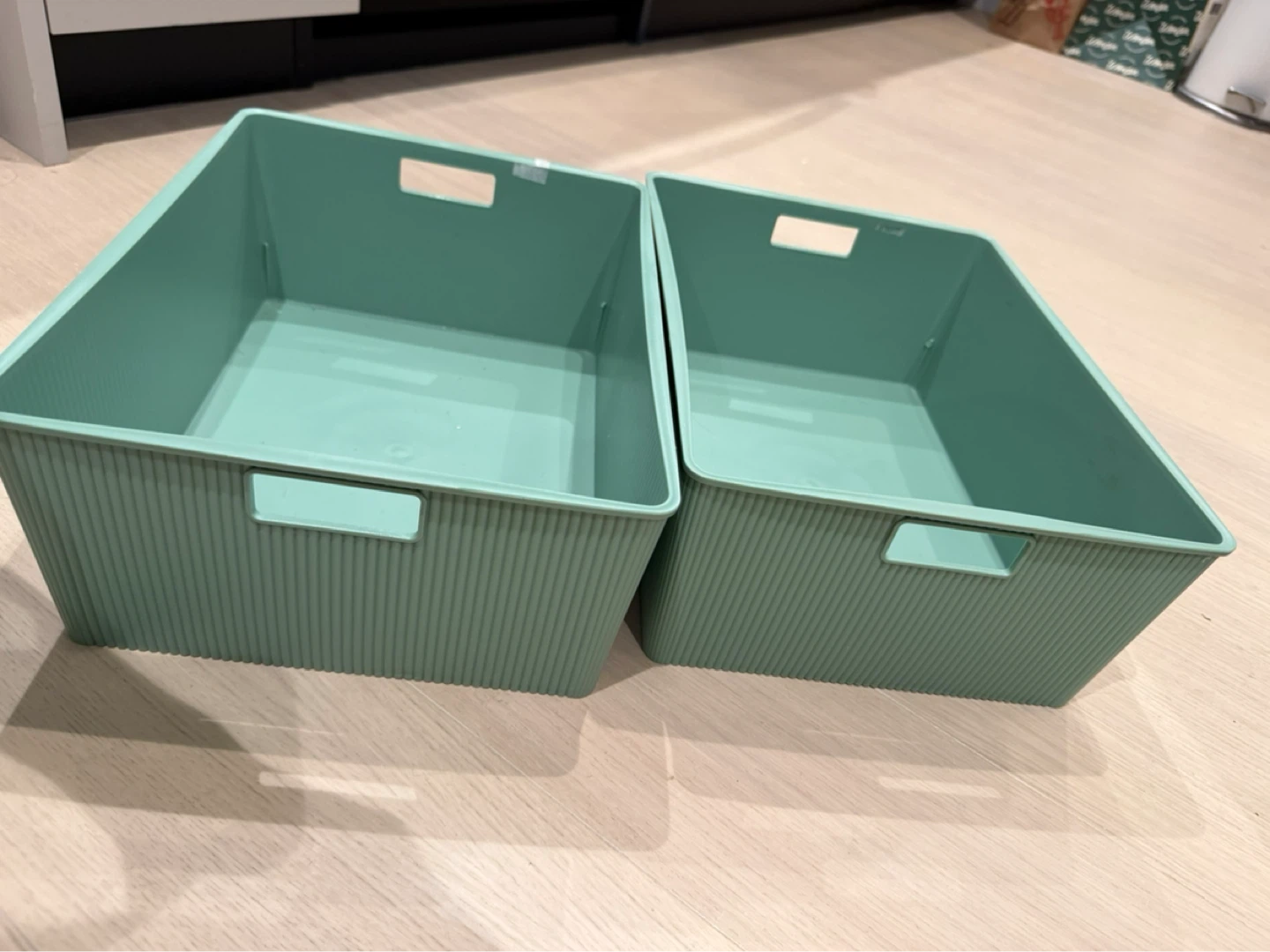 Set of 2 Mint Green Storage Bins - photo 2