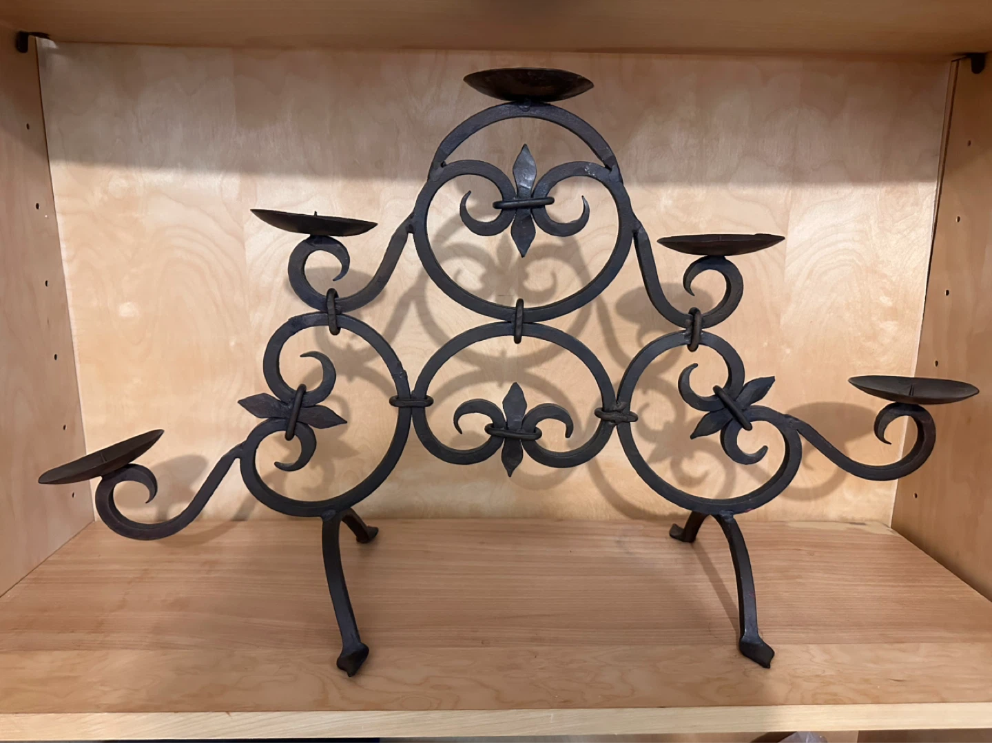 Ornate Black Metal Candelabra