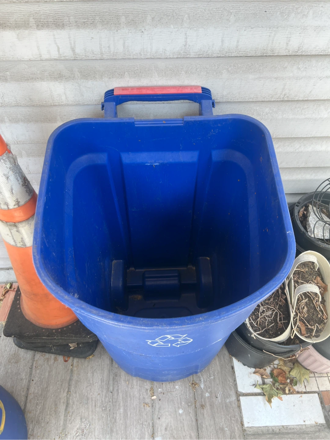 Garbage Can/Bin with Wheels, 50 GAL, Blue - photo 3